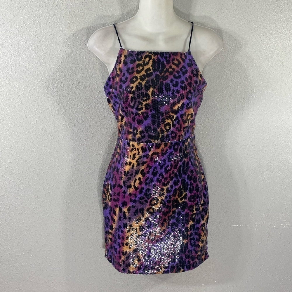 Superdown Elena Multicolor Sequin Bodycon Mini Dress Small S D26 - Picture 6 of 12